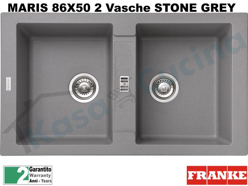 Due Vasche Lavello Cucina Franke.Lavello Maris Franke Mrg620 9899927 Cm 86x50 2v Stone Grey Kasa Cucina Elettrodomestici Da Incasso