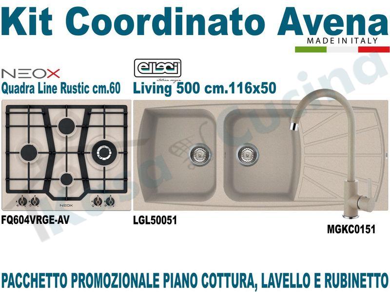 Lavandino E Piano Cottura Fragranite.Pacchetto Lavello Cm 116 Miscelatore E Piano Cottura Cm 60 Avena Kasa Cucina Elettrodomestici Da Incasso