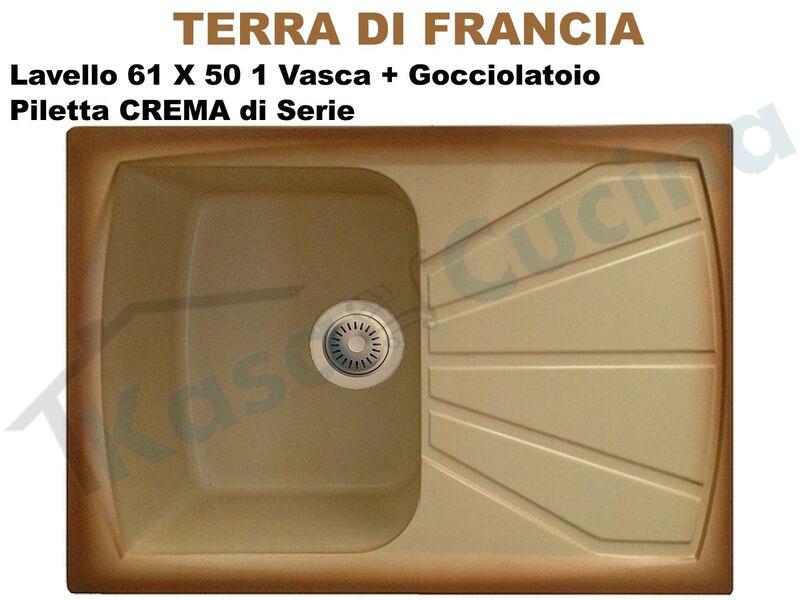 Lavandino Cucina Terra Di Francia.Lavello Elleci Living Lsl12512 61x50 1 V G Terra Di Francia Piletta Crema Kasa Cucina Elettrodomestici Da Incasso