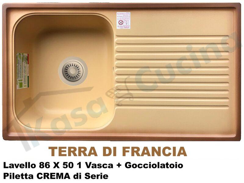 Lavello Cucina In Terra Di Francia.Lavello Futura 86x50 1 Vasca Gocc Terra Di Francia Piletta Crema Kasa Cucina Elettrodomestici Da Incasso