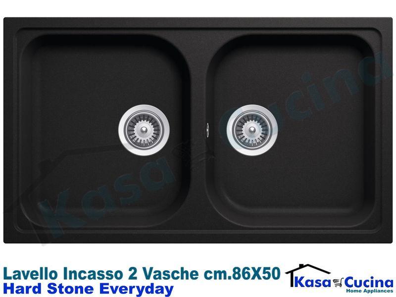 Lavandino Cucina Nero 2 Vasche.Lavello Da Incasso Everyday Cm 86x50 Fragranite Nero 2 Vasche Kasa Cucina Elettrodomestici Da Incasso