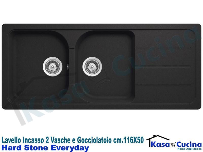 Lavelli Cucina In Fragranite.Lavello Da Incasso Everyday Cm 116x50 Fragranite Antracite 2 Vasche Kasa Cucina Elettrodomestici Da Incasso