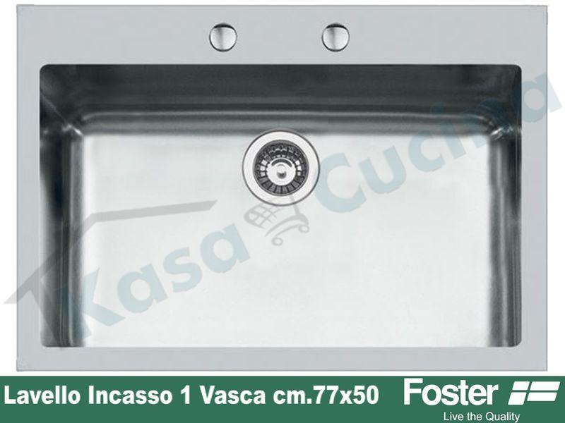 Lavello Cucina Acciaio Inox.Lavello Cucina Kf 1 Vasca Cm 77x52 Acciaio Inox Kasa Cucina Elettrodomestici Da Incasso