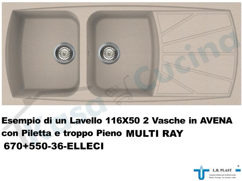 Kit Piletta Basket 3½ Ø 11,4 D670+D550-36-R C/Troppo Pieno + Cestello Ø  7,9 Inox