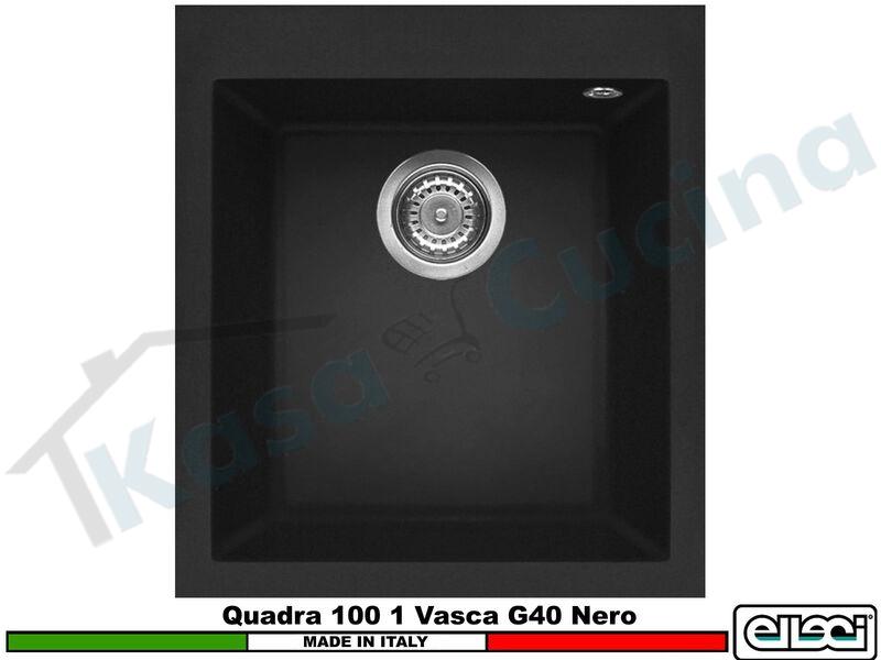 Lavello Quadra 100 LGQ10040 41x50 1 Vasca Granitek Matt® G40 Nero