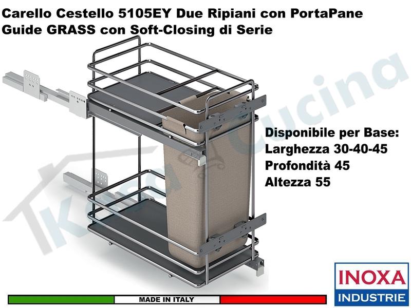 Cestello base Estraibile Da 30-40-45 Portapane CROMATICA 3105Y/45