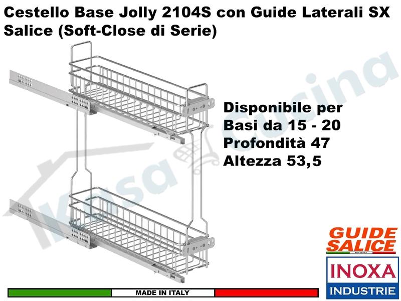 Cestello estraibile cromato base 20 cm. SINISTRO