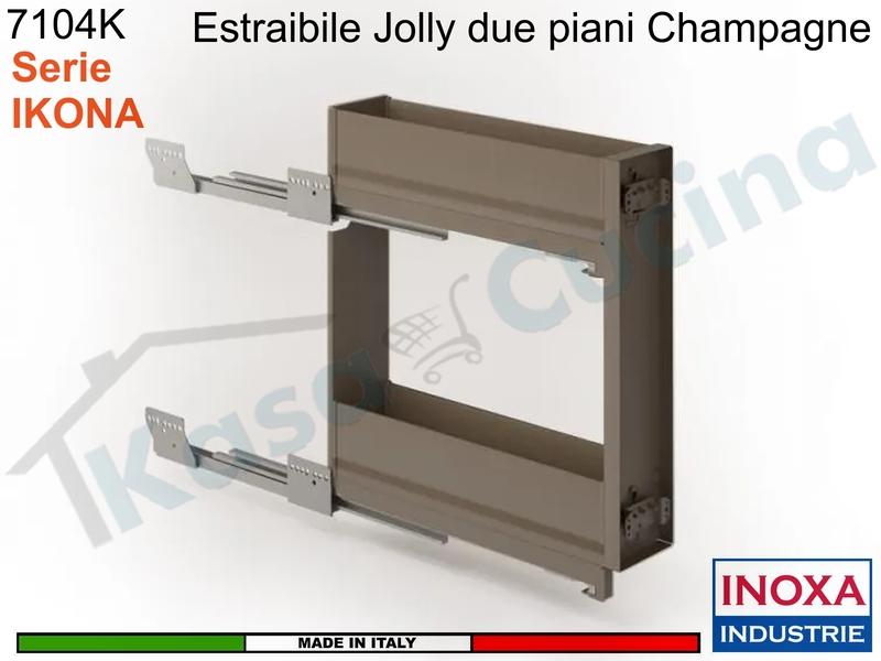 [Solo CARICO SCARICO] Carello Jolly Estraibile IKONA 7104KY/15PCH Base 15 CHAMPAGNE