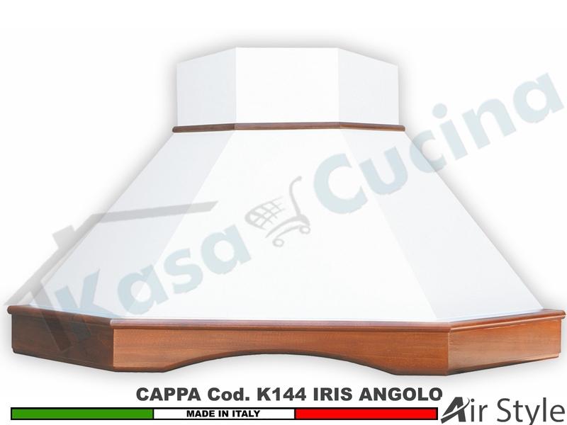 Cappa Angolo IRIS 103X103 Legno Frassino o Tiglio Grezzo + MOTORE 420 m³/h