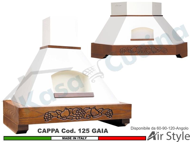 Cappa Rustica GAIA 60/90/120/Angolo Legno Frassino/Tiglio Grezza + MOTORE 420 m³