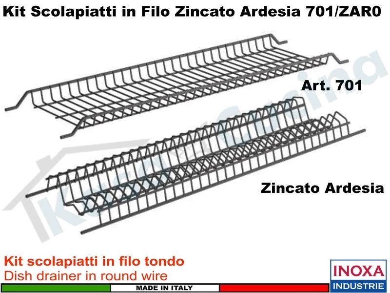 Kit Scolapiatti Filo Zincato ARDESIA Pensile 60 701/60ZARP0 compreso di Scatola