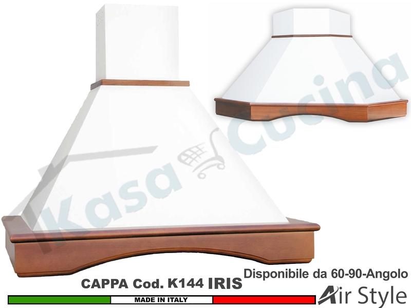 Cappa Rustica IRIS 60/90/Angolo Legno Frassino/Tiglio Grezza + MOTORE 420 m³