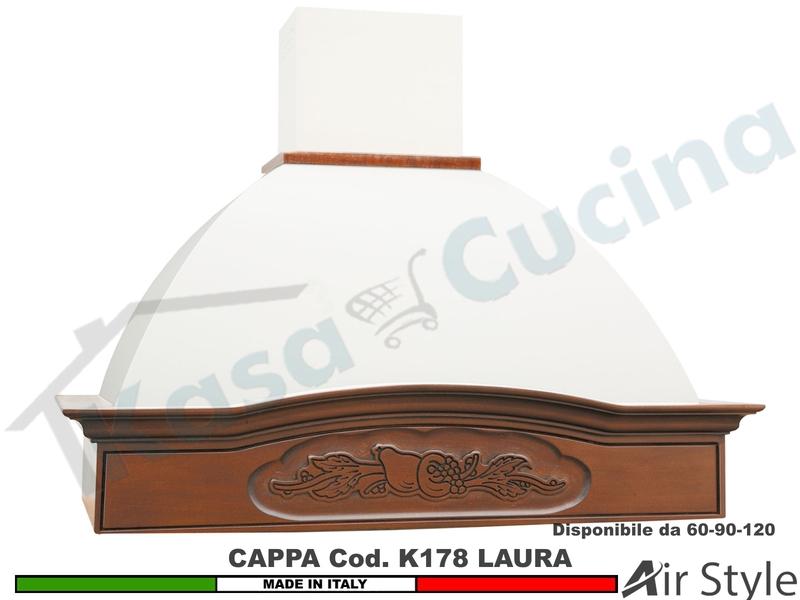 Cappa Rustica LAURA 60/90/120 Legno Frassino/Tiglio Grezza + MOTORE 420 m³/h