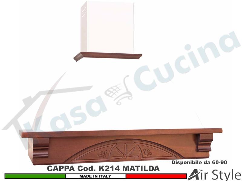 Cappa Parete Rustica MATILDA 60 - 90 Legno Frassino /Tiglio Grezzo + MOTORE 420 m³