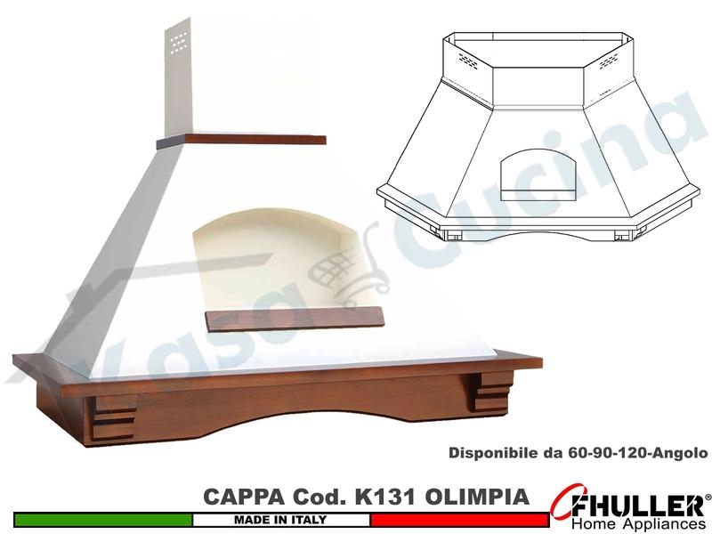 Cappa Rustica OLIMPIA 60/90/120/Angolo Legno Frassino/Tiglio Grezza + MOTORE 420 m³