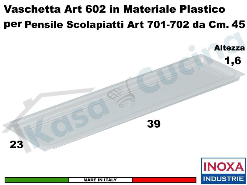 Vaschetta Raccogligocce Trasparente INOXA 602/45TR Per Scolapiatti da 45