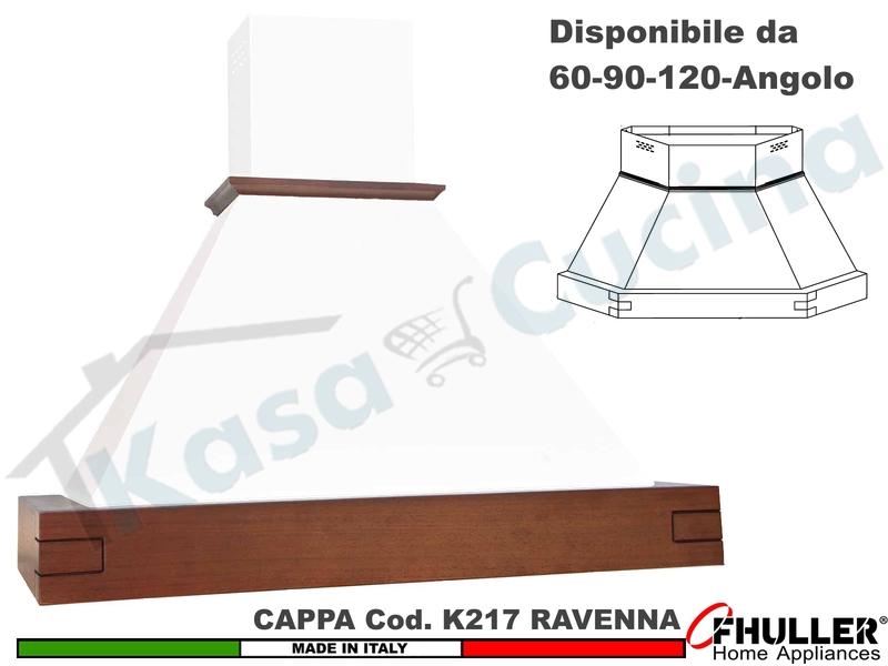 Cappa Parete Rustica RAVENNA 60-90-120-Angolo Legno Frassino / Tiglio Grezzo + MOTORE 420m³