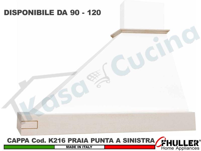 Cappa Parete Rustica PRAIA 90/120 Legno Frassino Tiglio Verniciata MOTORE 420 m3/h Punta SX