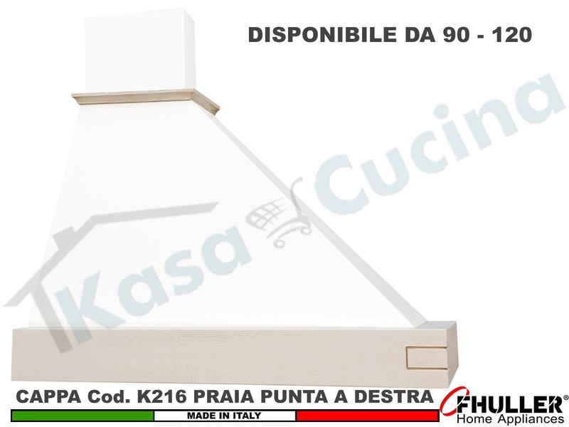 Cappa Parete Rustica PRAIA 90/120 Legno Frassino Tiglio Verniciata MOTORE 420 m3/h Punta DX