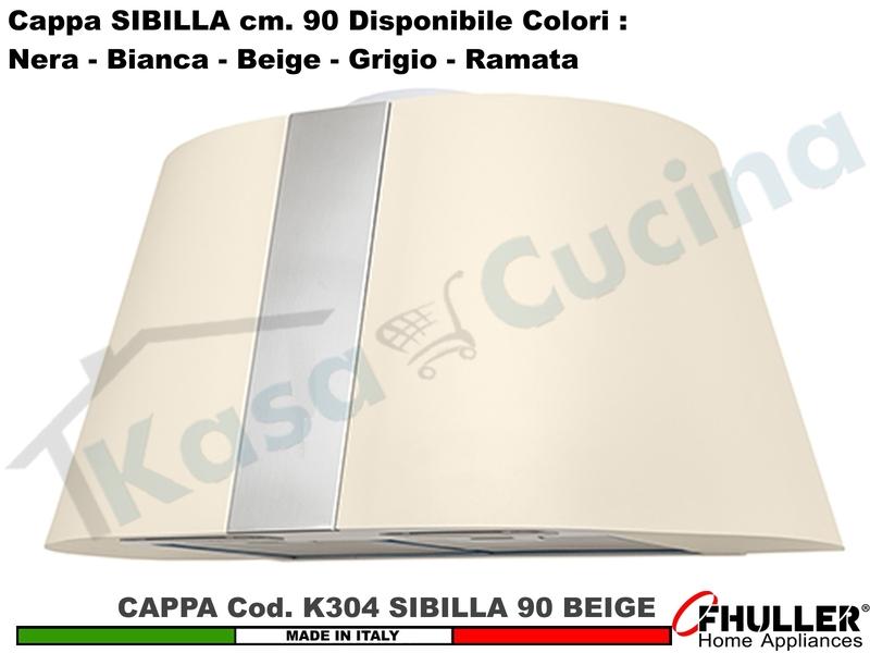 Cappa Cucina Parete Moderna 75 SIBILLA K304 BG Inox / Beige + MOTORE 420 m³/h