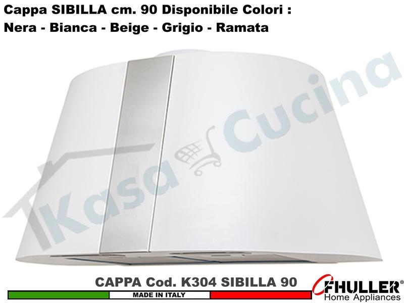 Cappa Cucina Parete Moderna 75 SIBILLA K304 Bianca/Beige/Grigio/Nera MOTORE 420 m³/h