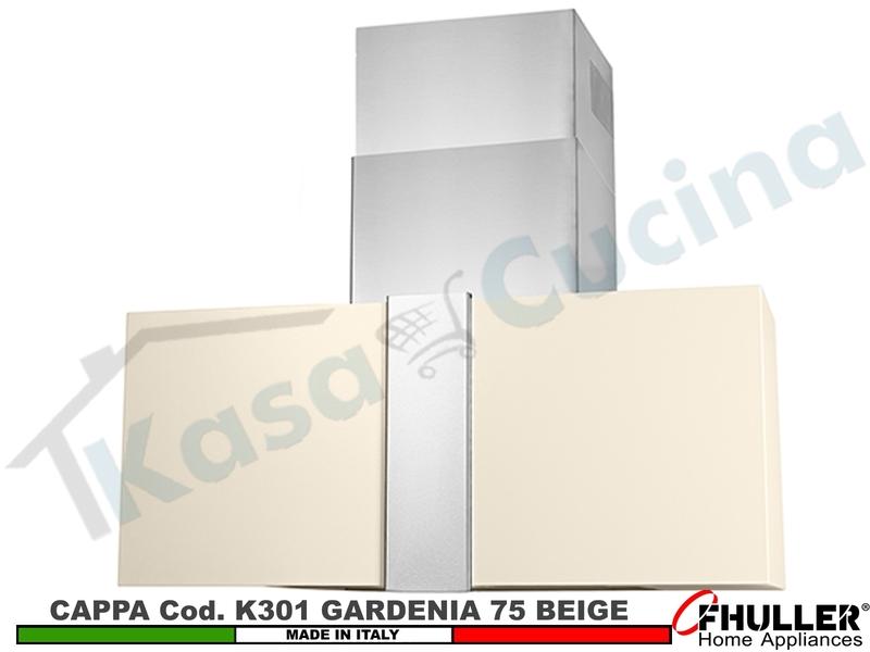 Cappa Cucina Parete Moderna GARDENIA K301/75BG Beige + MOTORE 420 m³/h Classe F