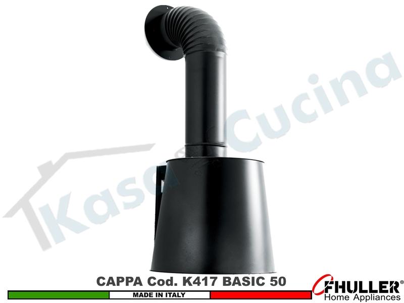 Cappa Cucina Parete Moderna 50 BASIC K417 BC Diametro 50 Verniciata Bianca