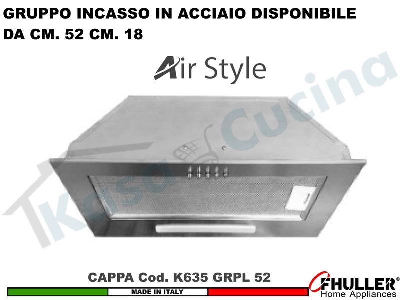 Cappa Gruppo incasso Cucina Moderna 52 Interno Pensile GRPL 52 K 625 IX