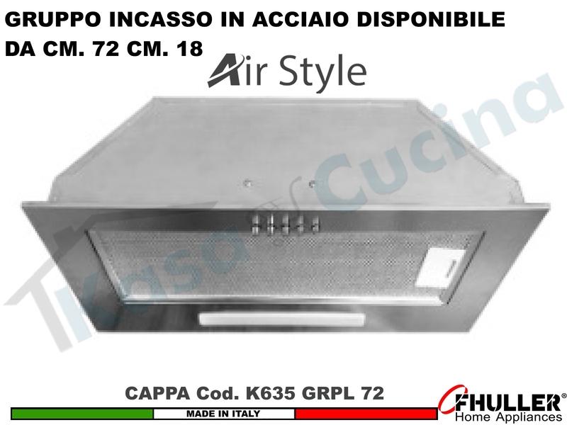 Cappa Gruppo incasso Cucina Moderna 72 Interno Pensile GRPL 72 K 625 IX