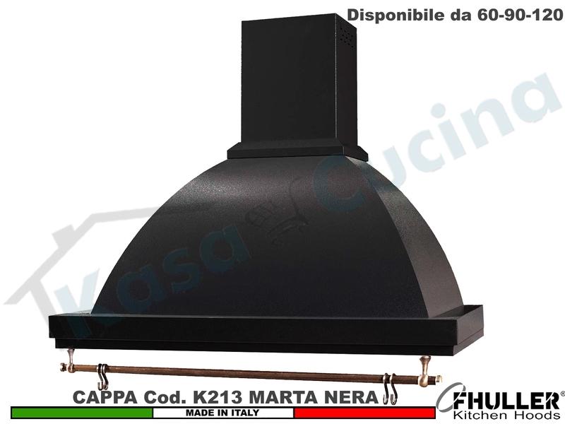 Cappa Parete Rustica Marta 60/90/120 con Tubo Rame + MOTORE 420 m³/h NERA