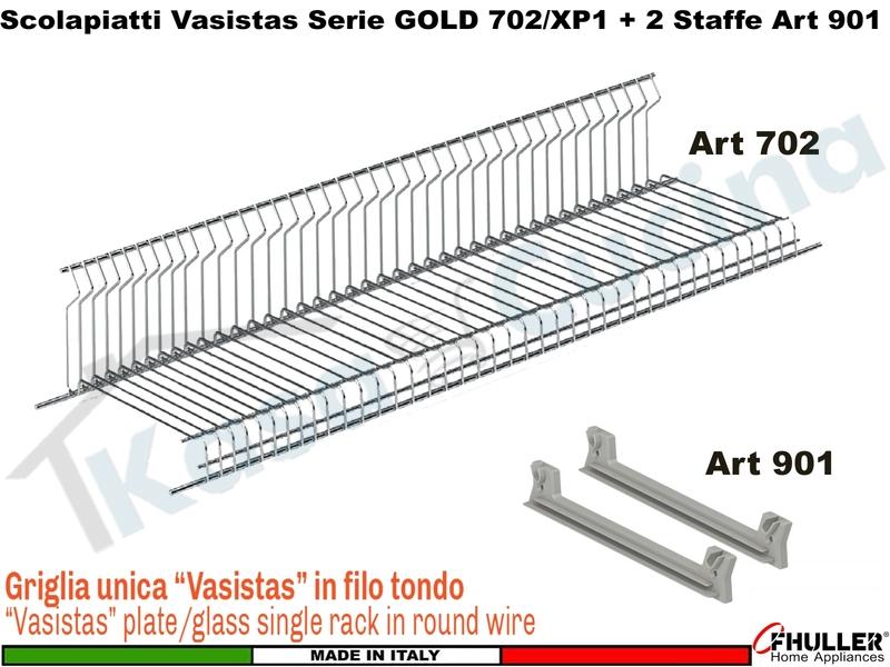 Scolapiatti Griglia Unica VASISTAS INOX 702 Pensile 40 Interno 35,6 + 2 Staffe 901