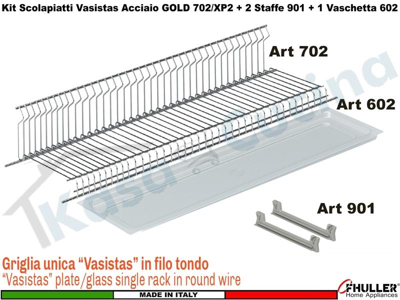 Scolapiatti Griglia Unica VASISTAS INOX 702 Pensile 40 Interno 35,6 + 2 Staffe Vaschetta