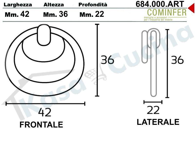 Pomello per mobili in zama ferro antico art.224B MITAL