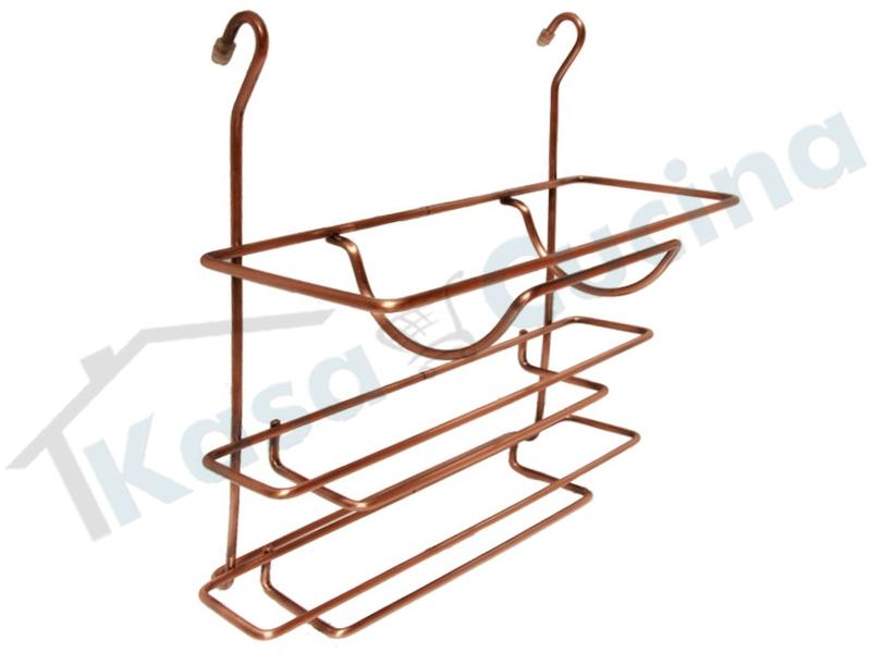 Portarotoli Tris Sottopensile per tubo 16 mm Inoxa 800-205R Rame Antico