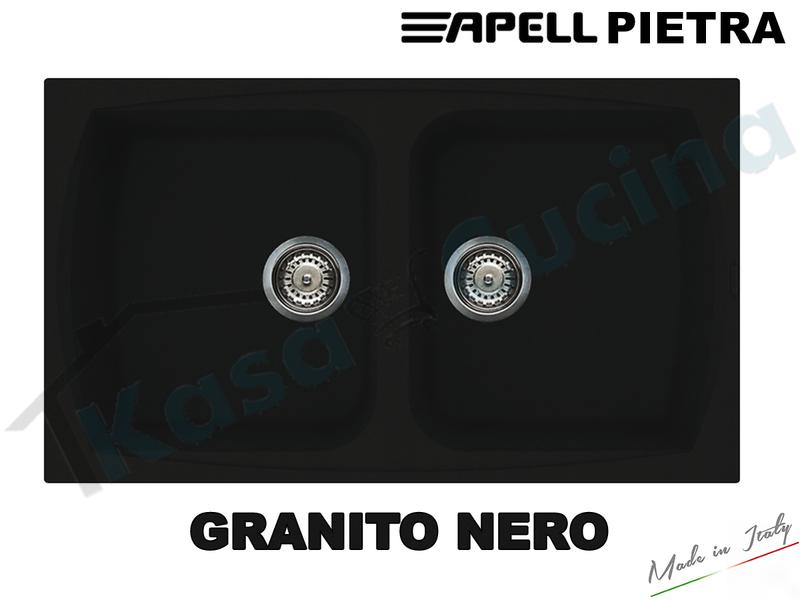 Lavello Da Incasso Cucina Nero.Lavello Da Incasso Pietra Cm 86x50 Fragranite Nero 2 Vasche Kasa Cucina Elettrodomestici Da Incasso