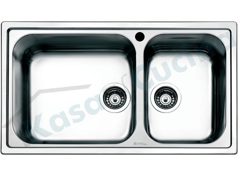 Lavello Cucina 2 Vasche.Lavello Linear Lng862ibc Maxi 86x50 2 Vasche Acciaio Kasa Cucina Elettrodomestici Da Incasso