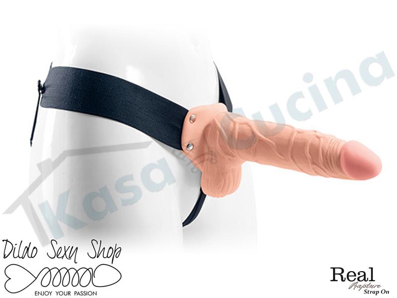 Strap-On Realistico Toyz4Lovers cm.20,5XØ5,0 Bianco Real Rapture WB 8"